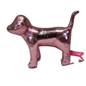 Pink Victoria Secret Dog Plush Metallic Iridescent  Light Pink  PINK Logo Dog